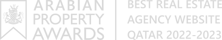 Arabian Property Awards 2022-2023 — Best Real Estate Agency Website Qatar badge