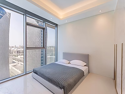 شقة فاخرة 2 غرف نوم للبيع في مارينا لوسيل | طابق مرتفع | مفروشة بالكامل | خطة سداد لمدة 5 سنوات