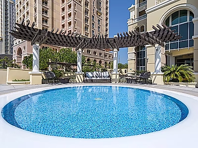 شقة شبه مفروشة من غرفة نوم واحدة مع شرفة | اللؤلؤة