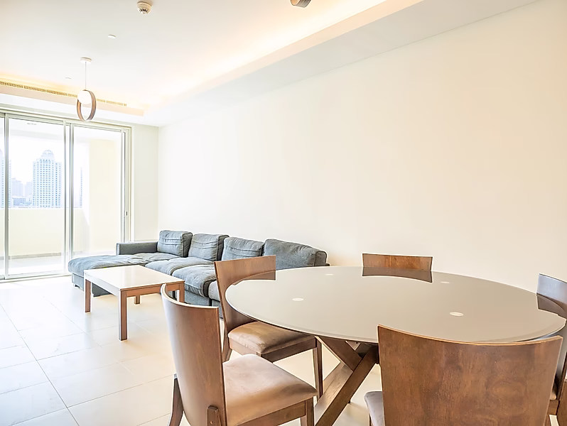 شقة 2BR+م شبه مفروشة في اللؤلؤة | تشمل المرافق - Photo 2