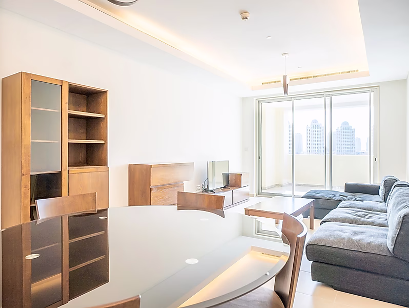 شقة 2BR+م شبه مفروشة في اللؤلؤة | تشمل المرافق - Photo 5