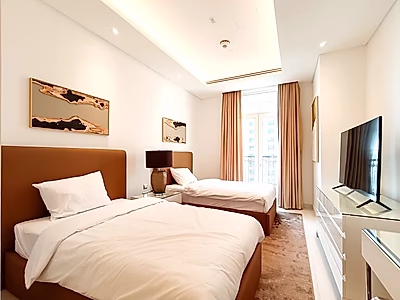 شقة حديثة مكونة من غرفتي نوم للإيجار في اللؤلؤة | قطر