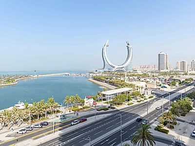 إطلالة على البحر | شقة مفروشة من غرفتين في لوسيل | شامل جميع الخدمات