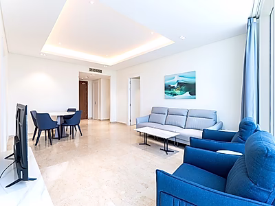 إطلالة على البحر | شقة مفروشة من غرفتين في لوسيل | شامل جميع الخدمات