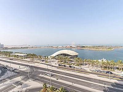 شامل الفواتير | شقة مفروشة من غرفتين مع إطلالة على البحر في مارينا لوسيل