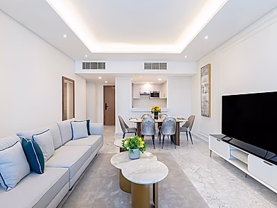 شقة مذهلة من غرفتي نوم للإيجار | إطلالات خلابة على البحر والمدينة