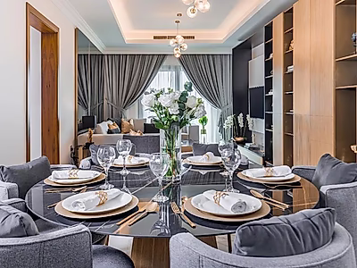 شقة نصف مفروشة من غرفتي نوم في اللؤلؤة