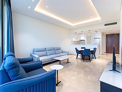 شقة مفروشة بالكامل بغرفة نوم واحدة في مارينا لوسيل | شامل جميع الخدمات