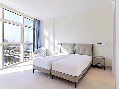 شامل جميع الخدمات | شقة مفروشة من غرفتي نوم في لوسيل مارينا