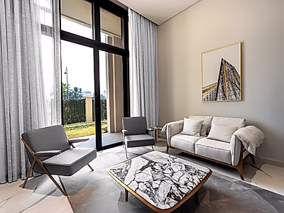 شقة راقية بغرفة نوم واحدة | تراس وحديقة | برج جديد كليًا