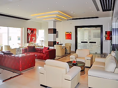 فيلا شبه مفروشة مكونة من 4 غرف نوم + غرفة خادمة في مجمع | أبو سدرة