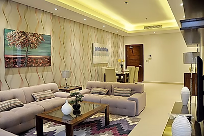 شقة مفروشة أنيقة مكونة من غرفتي نوم + غرفة خادمة في منطقة السد