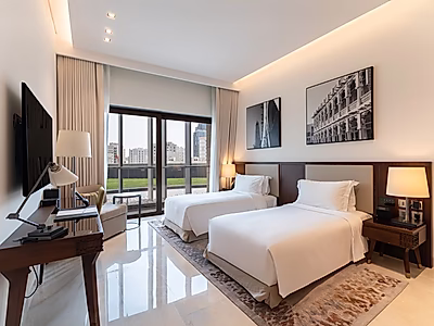 معيشة حصرية مع جميع المرافق مشمولة | جناح ٢ غرفة نوم | مسيمير