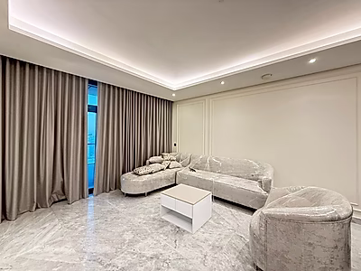 شقة جديدة كليًا بغرفتي نوم + غرفة خادمة | إطلالات على البحر والمدينة | مارينا