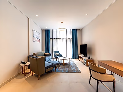 لا بلاج ساوث | إطلالات مدينة/بحر | شقة فاخرة غرفة نوم