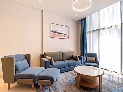 لا بلاج ساوث | إطلالات مدينة/بحر | شقة فاخرة غرفة نوم