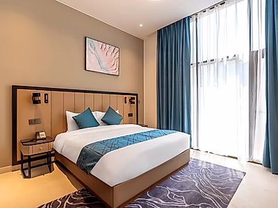 لا بلاج ساوث | إطلالات مدينة/بحر | شقة فاخرة غرفة نوم