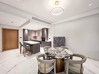 شقة جديدة كليًا، مفروشة بالكامل، بغرفة نوم واحدة في اللؤلؤة