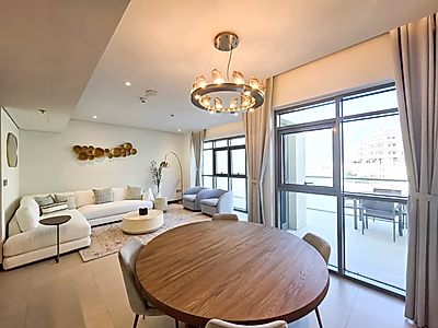 دوبلكس أنيق غرفتين نوم في اللؤلؤة | مفروش فاخر | دخول خاص للشاطئ