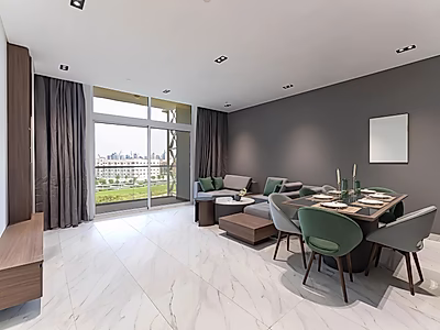 شقة فاخرة مكونة من غرفتين نوم بإطلالة خلابة على حديقة الهلال