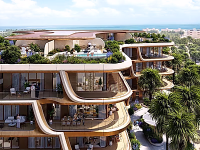 شقة فاخرة بغرفة نوم واحدة | من تصميم زها حديد | جزيرة قطيفان – قطر