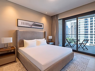 لي ميراج لوسيل مارينا – شقة غرفة نوم واحدة بإطلالة جزئية على البحر