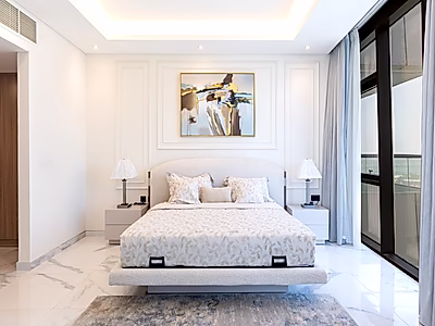 شقة جديدة كليًا مكونة من غرفتي نوم بإطلالة كاملة على البحر في المارينا مع خطة سداد مرنة