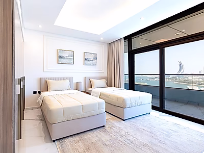 شقة جديدة كليًا مكونة من غرفتي نوم بإطلالة كاملة على البحر في المارينا مع خطة سداد مرنة