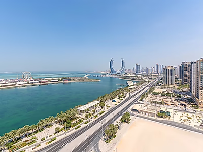 شقة جديدة كليًا مكونة من غرفتي نوم بإطلالة كاملة على البحر في المارينا مع خطة سداد مرنة