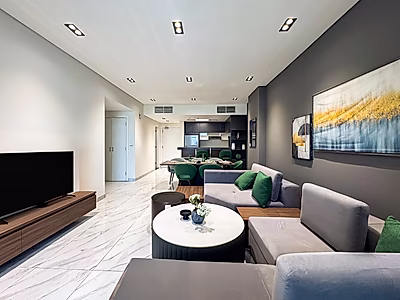 شقة جديدة بالكامل – غرفة وصالة في مدينة ياسمين – مبنى كريسينت | مفروشة بالكامل