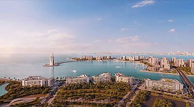 أناقة راقية بتوقيع إيلي صعب | شقة بغرفتي نوم في جزيرة قطيفان الشمالية، مدينة لوسيل