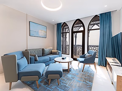 أناقة بجانب البحر | شقة بغرفة نوم واحدة للإيجار