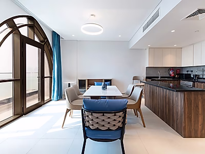 أناقة بجانب البحر | شقة بغرفة نوم واحدة للإيجار