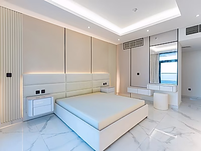 شامل الفواتير | شقة جديدة تمامًا من غرفتين نوم + غرفة خادمة | المارينا | طابق مرتفع