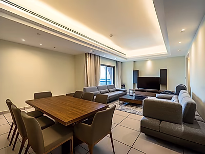 شقة راقية 3 غرف مع خادمة بنظام فندقي