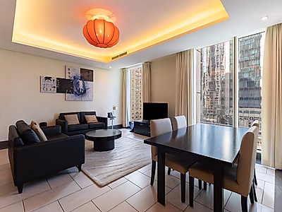 شقة مخدومة غرفة نوم واحدة بأسلوب فاخر