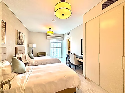 شقة أنيقة 3 غرف نوم | إطلالة مميزة | مفروشة بالكامل