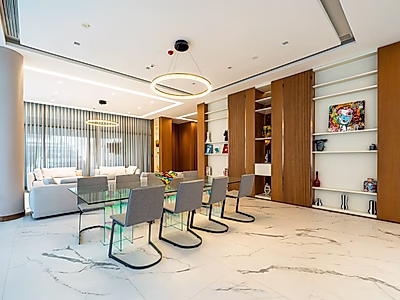 شبه مفروش | 6 أشخاص + خادمة/سائق | فيلا ضمن مجمع سكني | اللؤلؤة