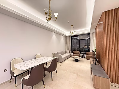 غرفتا نوم | مفروشة بالكامل | إطلالة على المدينة وجزيرة ماها | مرسى لوسيل