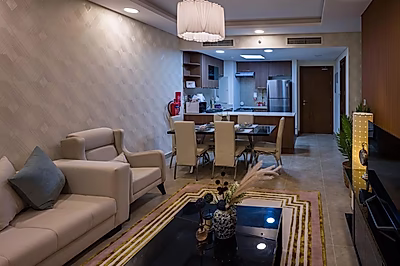 شقة مفروشة بالكامل للبيع في لوسيل، غرفتا نوم وحمامان