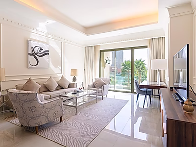 شقة فندقية فاخرة حصرية بغرفتين + غرفة خادمة مع  إطلالة بحرية – أفضل سعر في سانت ريجيس مرسى أرابيا