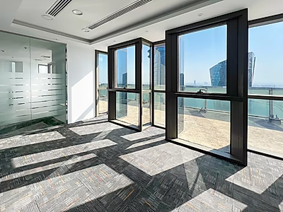 Premium 201 sqm Office with Large Balcony in Prime West Bay Tower