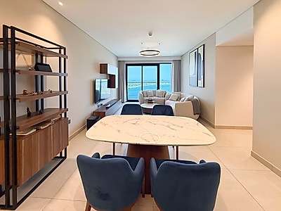 شقة حديثة بغرفة نوم واحدة وديكورات أنيقة