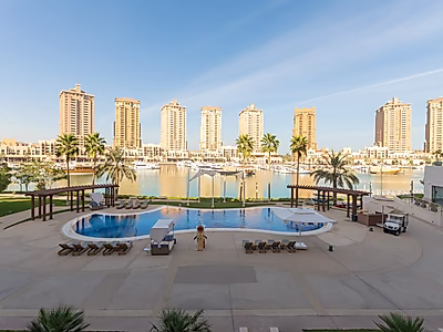 شقة أنيقة بغرفة نوم واحدة بتشطيبات فاخرة مع شرفة وإطلالة بحرية – سانت ريجيس مرسى أرابيا، اللؤلؤة