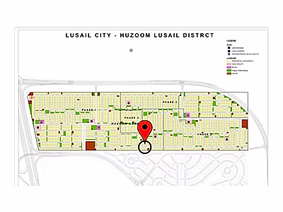 قطعة أرض مساحتها 555 متر مربع في هزوم لوسيل | صف واحد