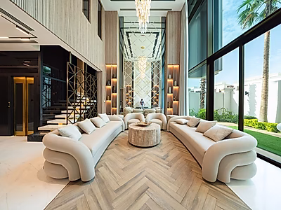 فيلا عصرية | ٥ غرف نوم + خادمة + سائق + مخزن | مفروشة بالكامل | سند ملكية جاهز