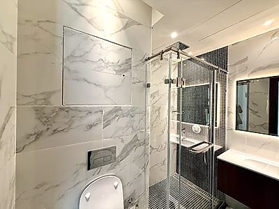 شقة فاخرة غرفتين + غرفة خادمة | كريستال ريزيدنس – جزيرة جيوان | إطلالة بحرية | تشطيبات فاخرة جداً