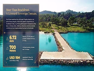 عقار خاص على بحيرة | أرض شاطئية حصرية في تايلاند في قلب أرخبيل استوائي