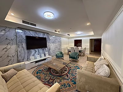 Amazing Fully Furnished 1BR | Huge Balcony Overlooking Pool | Porto Arabia | Bills Included