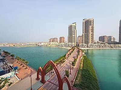 Unique 3-Bedroom + Maid's Room Apartment with Direct Sea View in Gewan Island Promenade